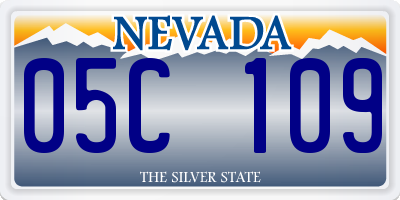 NV license plate 05C109