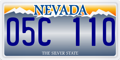 NV license plate 05C110