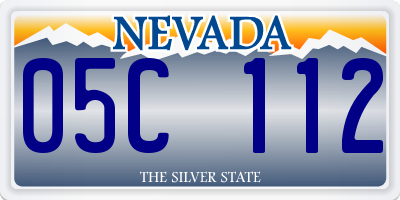 NV license plate 05C112