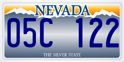 NV license plate 05C122