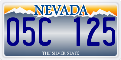 NV license plate 05C125