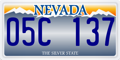 NV license plate 05C137