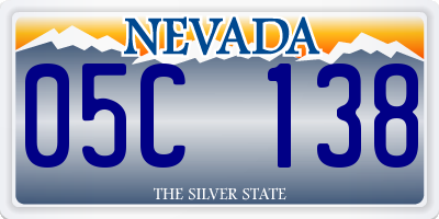 NV license plate 05C138