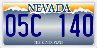 NV license plate 05C140