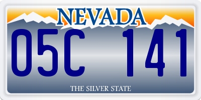 NV license plate 05C141