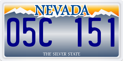 NV license plate 05C151