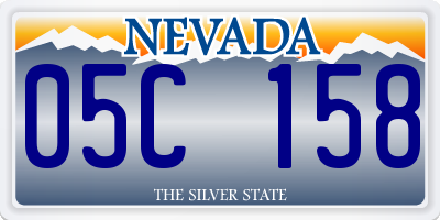 NV license plate 05C158