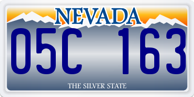NV license plate 05C163