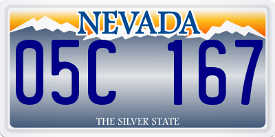 NV license plate 05C167