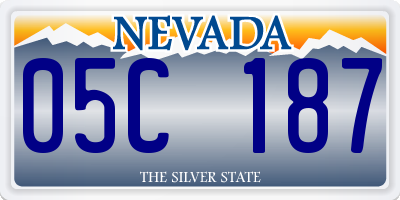 NV license plate 05C187