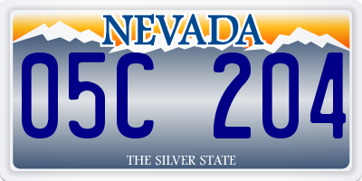 NV license plate 05C204