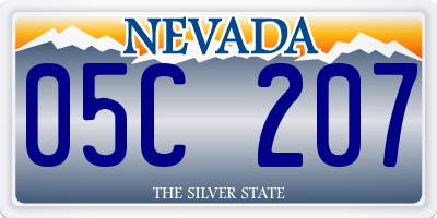 NV license plate 05C207