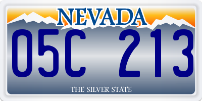 NV license plate 05C213
