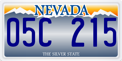 NV license plate 05C215