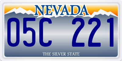 NV license plate 05C221