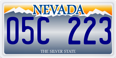 NV license plate 05C223