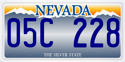NV license plate 05C228