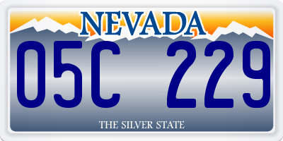 NV license plate 05C229