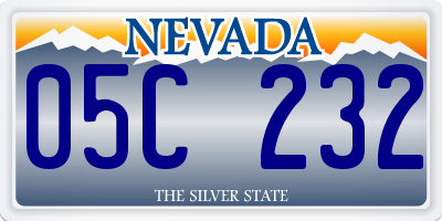 NV license plate 05C232