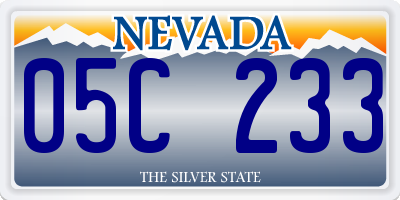 NV license plate 05C233