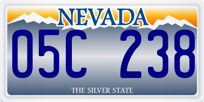 NV license plate 05C238