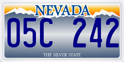 NV license plate 05C242