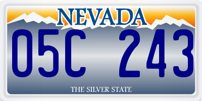 NV license plate 05C243