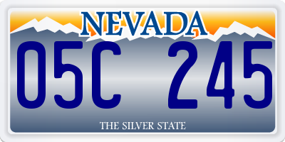 NV license plate 05C245