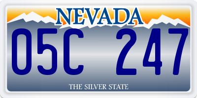 NV license plate 05C247