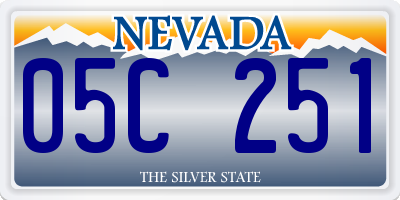 NV license plate 05C251