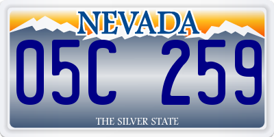 NV license plate 05C259