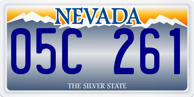 NV license plate 05C261