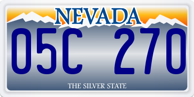 NV license plate 05C270