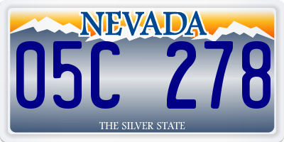 NV license plate 05C278