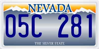 NV license plate 05C281