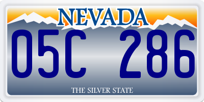 NV license plate 05C286