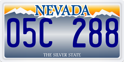 NV license plate 05C288