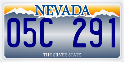 NV license plate 05C291