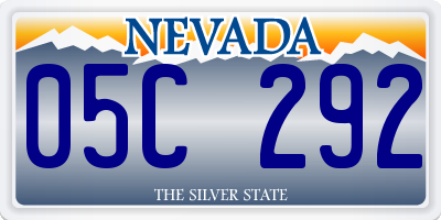 NV license plate 05C292