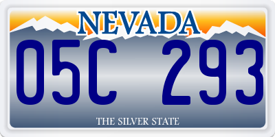 NV license plate 05C293
