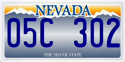 NV license plate 05C302