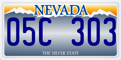 NV license plate 05C303