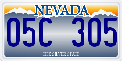 NV license plate 05C305