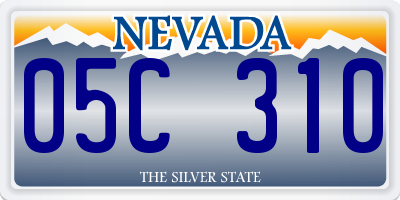 NV license plate 05C310