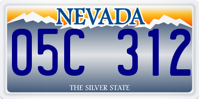 NV license plate 05C312