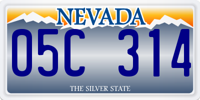 NV license plate 05C314