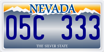 NV license plate 05C333