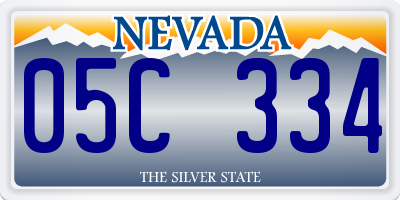 NV license plate 05C334