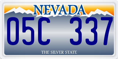 NV license plate 05C337