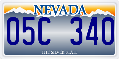 NV license plate 05C340